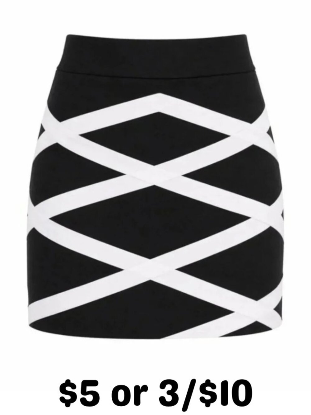 Black & White Mini Pencil Skirt by Twenty-One